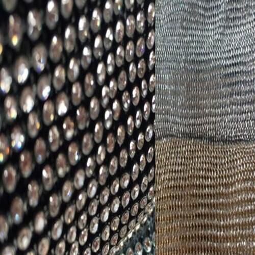 45x120cm Glitter 4MM Clear Rhienstone Metal Mesh Fabric Metallic cloth Metal Sequin Sequined Fabric Curtain DIY Sewing Bag Belt