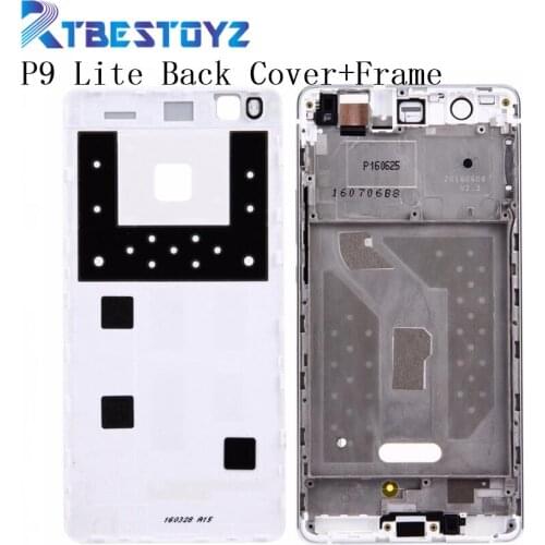 RTBESTOYZ For Huawei P9 Lite Battery Back Cover + Front Housing LCD Frame Bezel Plate Replacement Smartphone Back Cover