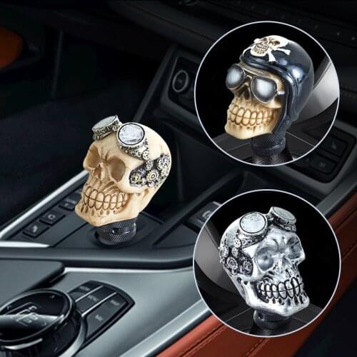 Car Gear Shift Knobs Skull Head Gear Manual Transmission Gear Shift Knob Shifter Lever Car Modified Manual Gear Head