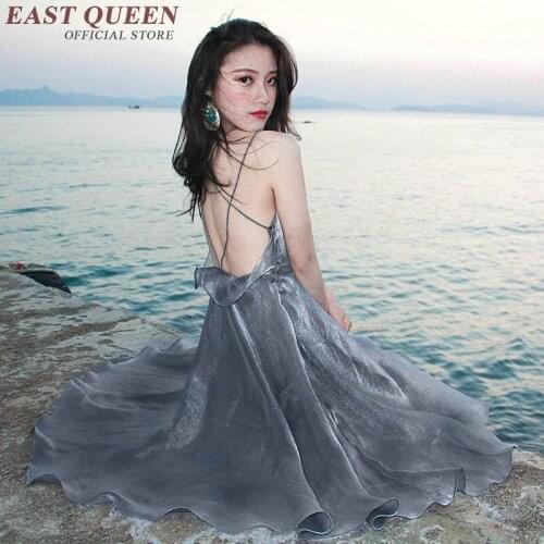 Sexy V-neck Sleeveless Halter Top Sundresses Straps Loose Casual Woman Summer Beach Dress Vestido NN0304 CE