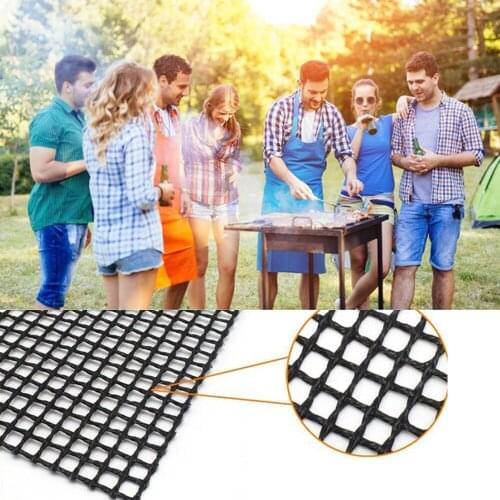 Grill Mesh Mat Non-Stick Barbecue Mesh Mat Reusable Heavy Duty Easy to Clean Bake Mesh Mat Glass Fiber BBQ Grill Mat Covers