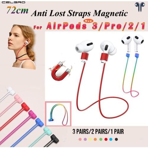 3pcs/2pcs/1pcs For Apple AirPods Pro 2 1 Straps Anti Lost Magnetic Silicone Rope For Xiaomi Huawei Tws earphone Accessory Case