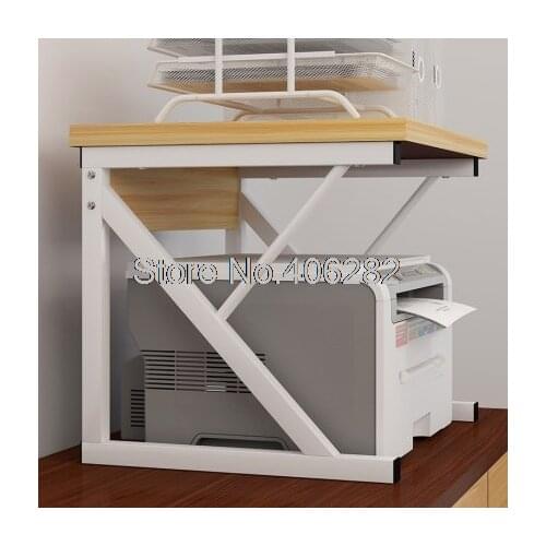 D4408/D4409 Office Desk Manmade Board Steel Frame Printer Rack Household Kitchen Shelf Micro Oven Duplicator Storage Rack