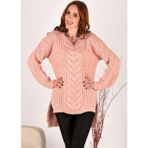 Powder Thessaloniki Knitting Pattern Slit Detailed Knitwear Tunic womens clothing
