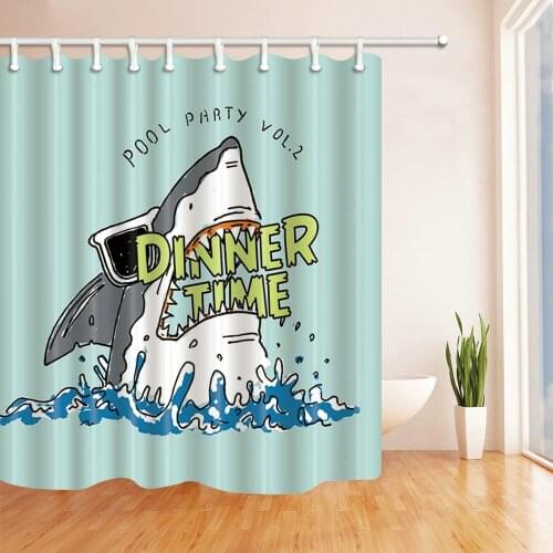 Marine Animal Series Blue Sea Water Two Naughty Vivid Dolphin Hanging Shower Curtains Multifunctional Waterproof Mildewproof Pol