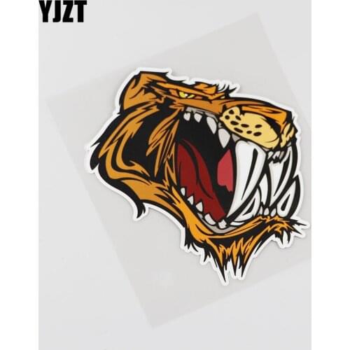 YJZT 12.8CMX14.5CM Forest Overlords Tiger Car Sticker Decal 13B-0073