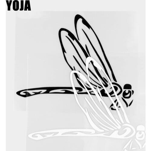 YOJA 16×12.7CM Vinyl Decal Flying Dragonfly Pattern Cartoon Animals Car Stickers Black/Silver 19C-0401