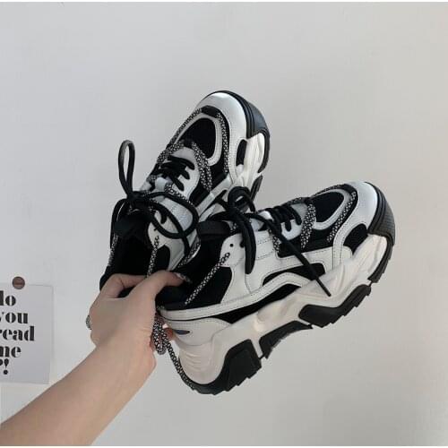 2021 Summer Fashion New Style Comfortable Breathable Lace-up Platform Outdoor Leisure Womens Sports Vulcanized Shoes