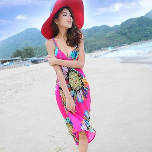 Ladies Sexy Suspenders Beach Skirt Apron Bikini Blouse Beach Long Dress Open Towel Back Back Suspender Shawl Swimwear