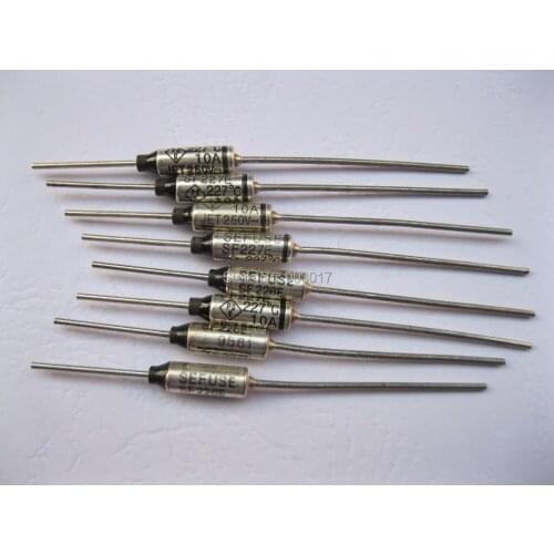 100 Pcs Per Lot Microtemp Thermal Fuse 227C Cut-off 10A 250V HOT Sale HIGH Quality