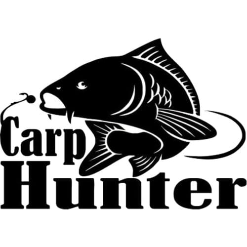 14.3cm*10cm Carp Hunter Vinyl Car Styling Fishing Window Decal Sticker C5-1762
