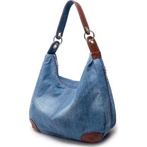 2017 Women Large Capacity Handbags Women Bag Designer Ladies Handbags Big Purses Jean Denim Tote Crossbody Women Shoulder Bags