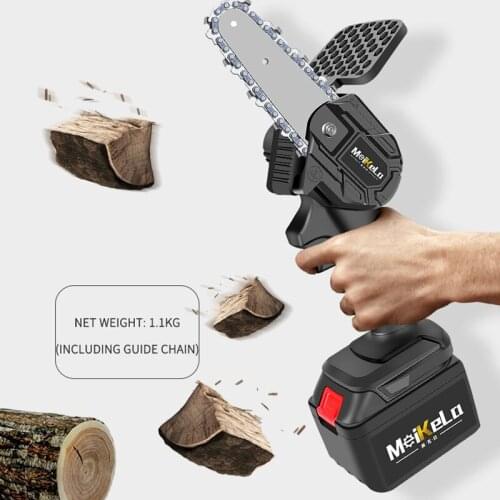 4-Inch Portable Garden Tools Woodworking Tools Mini Electric Pruning Saw Electric Chain Saw with Lithium Battery and Baffle