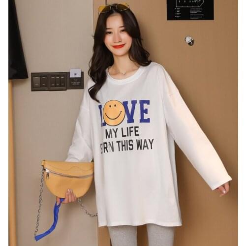 6923#Maternity Clothes summer cotton O Neck Floral Letter Printing Top pregnancy shirts