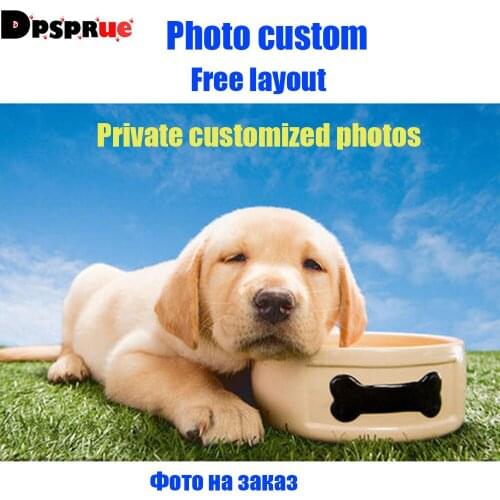 Dpsprue Diamond Painting Photo Custom 5D DIY Picture of Rhinestones Diamond Embroidery 3D Cross Stitch Home Wedding Decor Gift