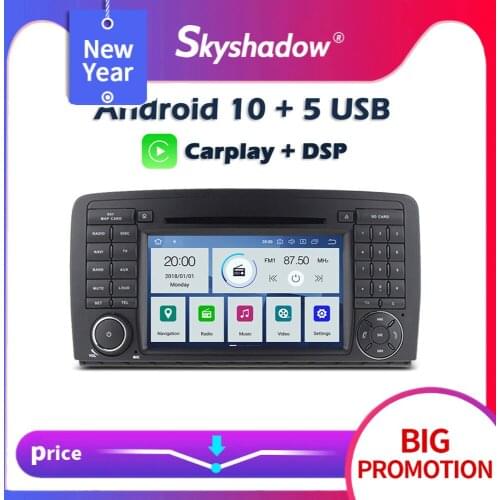 Carplay DSP IPS PX6 Android 10 4GB+64GB Car DVD Player RDS Radio Bluetooth For Benz W251 R280 R300 R320 R350 R500 2006-2015 2016