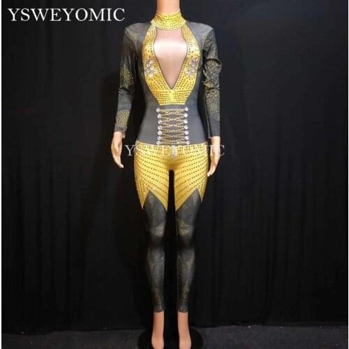 Big stretch Bodysuit Women Birthday Celebrate Famale Jumpsuit Singer Dancer Performance Fashion Stretch Leggings Outfit