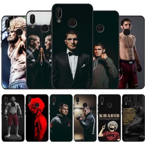 Khabib nurmagomedov black soft Phone Case for huawei P40 P30 P20 P10 Pro lite P9 Lite nova 4E 6SE Psmart 2019 Y6 9 Prime