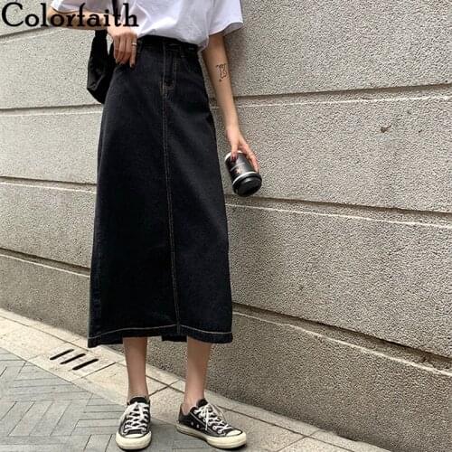 Colorfaith Denim Skirts For Women