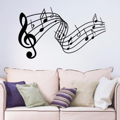 Music Notes Decorative Removable Vinyl Wall Art Sticker Decal Living Room Bedroom Hallway Portrait Home Window Decal B065