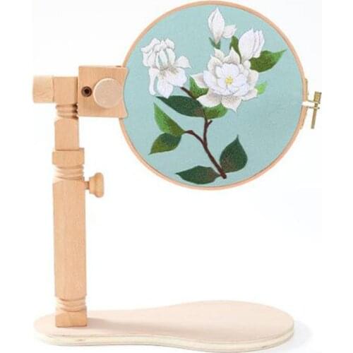 15/20cm Wooden Embroidery Frame Adjustable Rotating Desktop Stand Cross Stitch Sewing Wood Hoop Hand-Embroidered Embroidery Rack