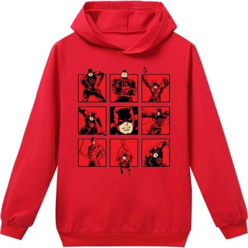 Marvel Child Daredevil Sweatshirts Boy Superhero Hoodies Sweatshirt for Kids Girl Cloth Hot Movie Figures Jacket Streetwer Shirt