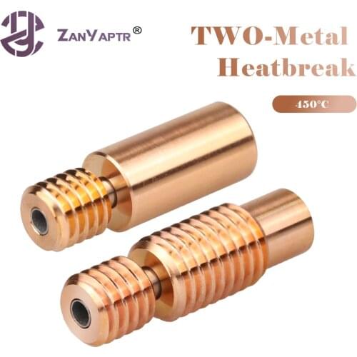 Two-Metal Heatbreak Thermometal Heat break Duplex Metal for E3D V6 HOTEND heater block for Prusa i3 MK3 Break 1.75MM Filament