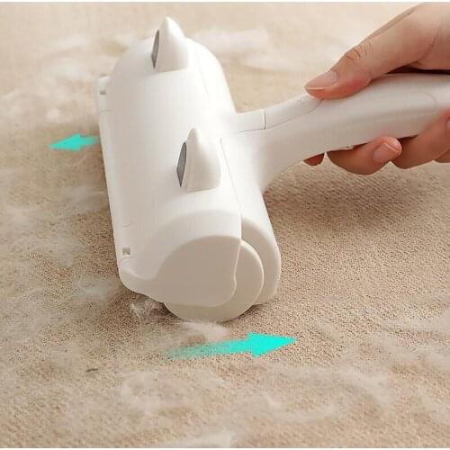 Two-Way Pet Hair Remover Roller Self-Cleaning Lint Pet Hair Remover One Hand Operate Remover Roller Pet Hair Household Cleaning