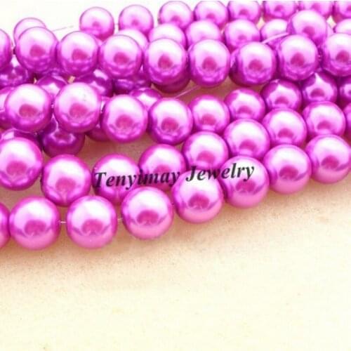 Guaranteed 12mm Rose Pink Glass Imitation Pearl For DIY Wholesale 5 Strands Free Shipping
