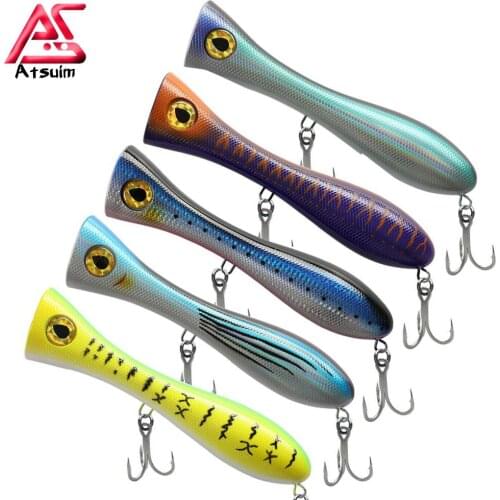AS Popper Fishing Lure Saltwater Trolling Tuna Sailfish Lure Topwater Hard Bait Popper Lure With Hook Fishing Tackle