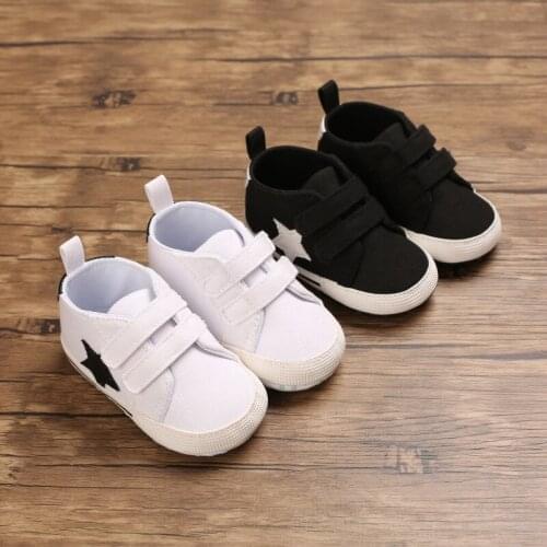 Baby Canvas Classic Sports Sneakers Newborn Baby Boys Girls Print Star First Walkers Shoes Infant Toddler Anti-slip Baby Shoes