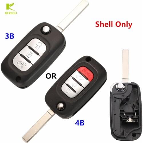 KEYECU New Replacement Flip Remote Key Shell Cover Fob 3/4 Buttons for Benz Smart Fortwo 453 Forfour 2015 2016 2017