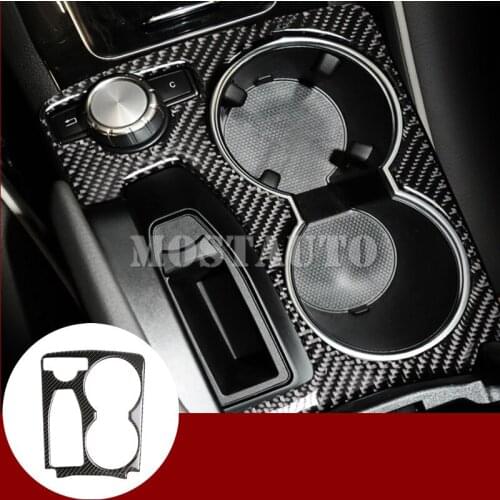 For Benz GLK X204 Carbon Fiber Console Water Cup Holder Trim Cover 2008-2015 1pcs Car Accessories Interior Car Decor Car Trim