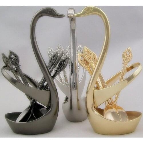 Swan Spoon Holder Table Tableware for Coffee Spoons Fruit Forks Cutlery Decor