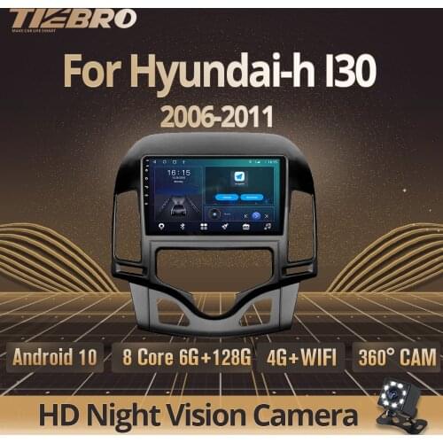 TIEBRO 2Din Android10.0 Multimedia Player GPS Car Radio For Hyundai-h I30 2006-2011 4G+WIFI 2din Radio Tape Recorder Navigation