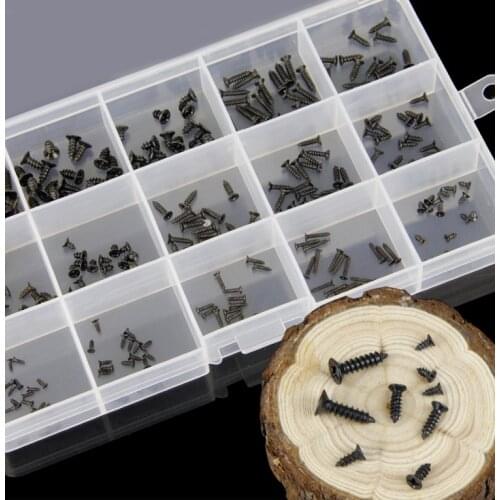 300 PCS head self tapping screw combination Kit Black Suit