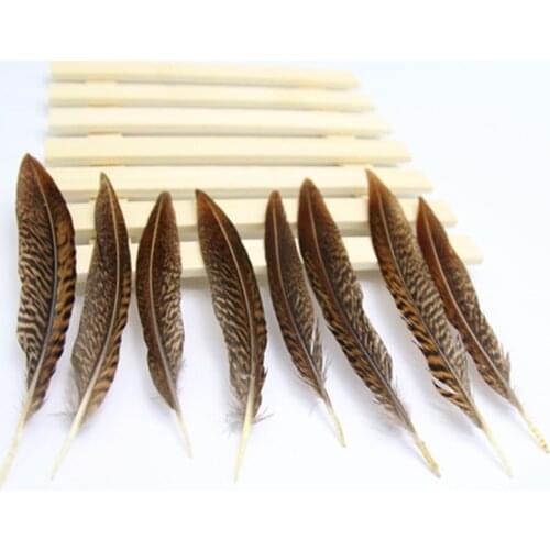 Wholesale 10pcs Natural Golden Pheasant Tail Feathers 6-8 inches/15-20 cm For Wedding Christmas Home Craft New Year decoration