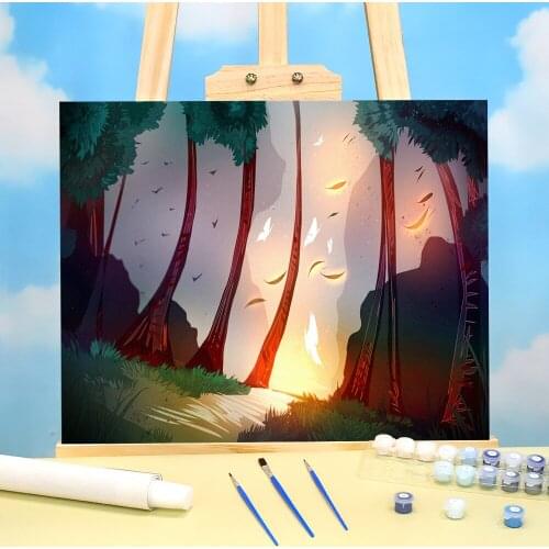 Scenery Coloring By Numbers Painting Package Acrylic Paints 40*50 Picture By Numbers Photo Loft Wall Picture For Handiwork