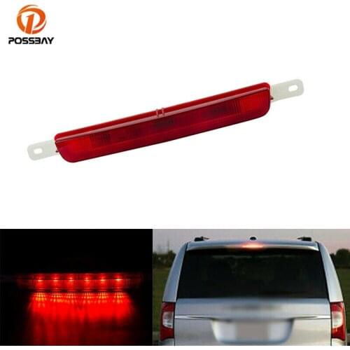 POSSBAY 1Pc Car Third High Mount Brake LED Tail Light Red Rear Side Warning Signal Lamp 12V for Dodge Grand Caravan 2008-2017