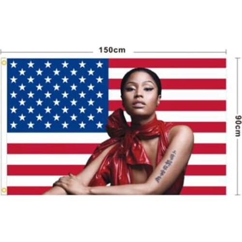 Rap Sexy USA Flag Music Singer Star Silk Fabric Art Decor Banner