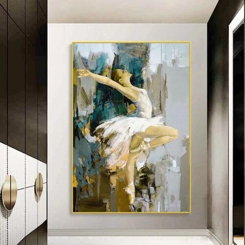 Sexy Ballerina Abstract Canvas Paintings on the Wall Art Posters And Prints Dancer Girl Canvas Art Pictures For Living Room Wall