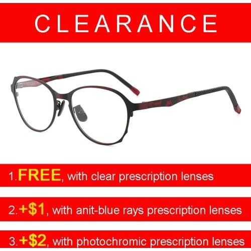 Clearance Prescription Glasses with Lens Eyeglasses Frames Women Men Glasses Frame Vintage Optical Round Metal Hand-made Special
