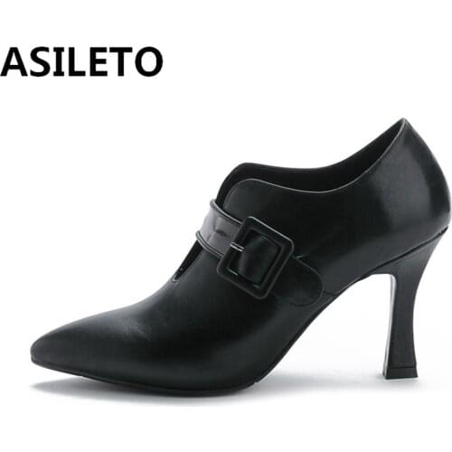 2021 New Autumn Spring Thin High Heels Pumps Pointed Toe Leather Slip On Dress Office Lazy Slim Shoes Lady Black Yellow S2314