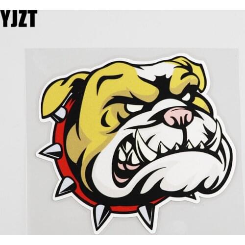 YJZT 12.5CM*11.4CM Interesting Fierce Bulldog PVC Animals Car Decal Sticker 12A-0107