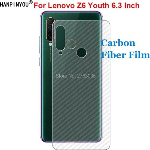 For Lenovo Z6 Youth 6.3" 3D Anti-fingerprint Carbon Fiber Back Film Rear Screen Protector (Not Tempered Glass)