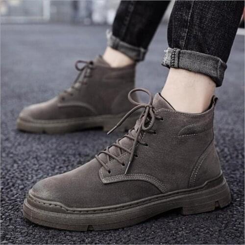 Winter Men short boots Adult Breathable Men Casual Shoes Outdoor Trend Sneakers Hard-Wearing Non-slip men work shoes Ankle boots