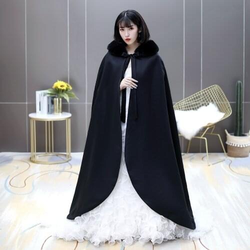 Winter Long warm Wedding capes white wedding cloak Floor Length Bride shawl Satin cape coat adult Bridal Wrap