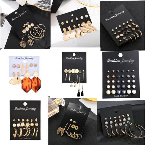 Gold Color Earrings Set For Women Bohemian Earrings Big Geometric Earring Brincos Female Fashion Jewelry
