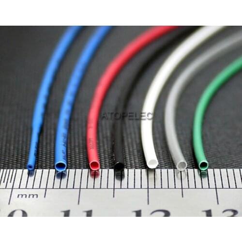 0.8mm Polyolefin 2:1 Heat Shrink Tubing ROHS UL Black/Red/Yellow/Green/Blue/White/Clear