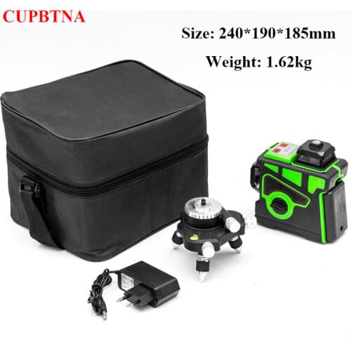 CUPBTNA Laser Level 12 Lines 3D Level Self-Leveling 360 Horizontal And Vertical Cross Super Powerful Green Laser Level